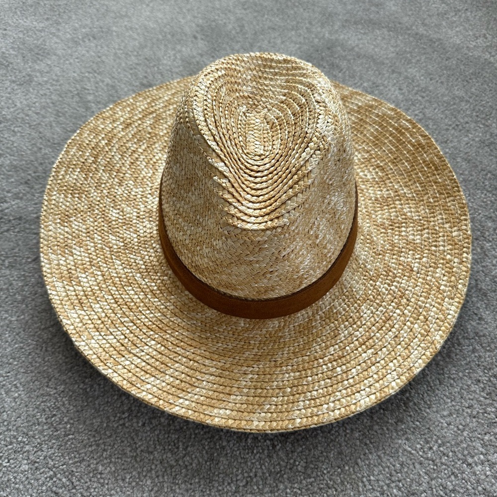 GIGI PIP Natural Straw Hat with Tan Band NWT!